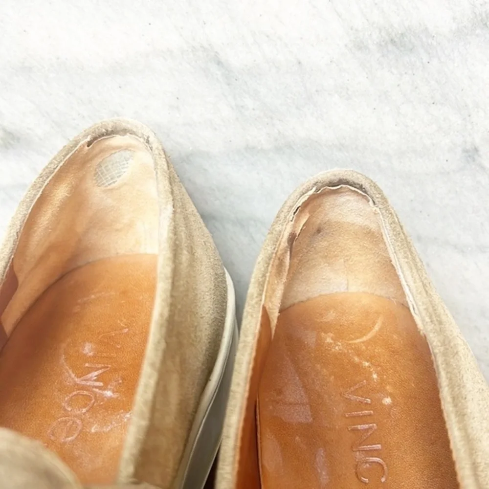 Vince Warren Platform Slip-On Sneakers Taupe Suede size 7